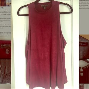 Forever 21 sleeveless micro suede
